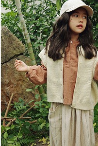 2020秋季韩版女童纯棉毛线衣针织开衫百搭款中大儿童文艺毛衣外套