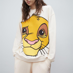 zara春季女装狮子王婴儿辛巴印花圆领宽松卫衣5580100251 5580100