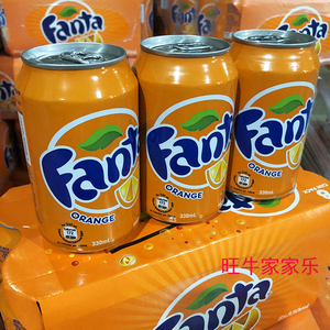 香港进口饮料芬达橙味汽水330ml*24罐港版罐装芬达提子橙汁味饮品