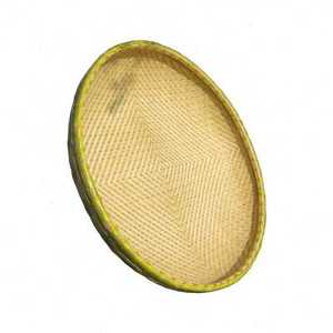 手工编织加深竹匾圆形簸箕无孔竹筛茶叶匾晾晒中药干货竹匾加固.