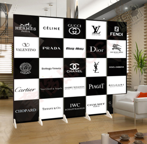 公司品牌logo奢侈品背景墙屏风隔断时尚客厅玄关 服装店橱窗拍照