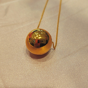 黄金球球套链球足金999直径20mm左右金重6克左右项链50厘米