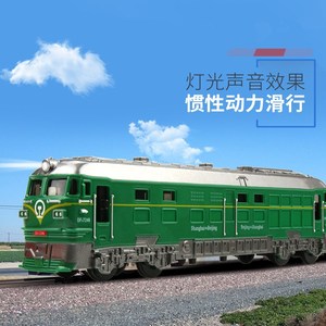 双向车头滑行惯性动力内燃机车可开门火车模型玩具蓝皮火车儿童