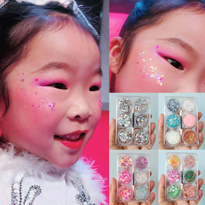 出口日单儿童眼影冰雪公主彩妆女童闪粉脸颊亮片舞台演出闪片啫喱