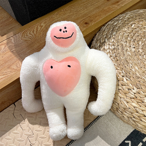 ins网红韩国白色爱心猩猩公仔毛绒玩具沙发抱枕女生拍照道具礼物