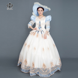 新款洋装欧洲宫廷晚礼裙出租公主贵族演出服复古欧式古典派对礼服