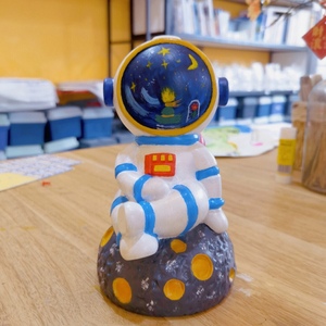 宇航员手工涂色娃娃diy摔不坏非石膏娃娃白胚彩绘活动礼品