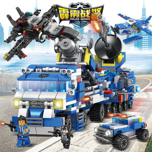 新品兼容樂高警察系列拼装积木雷霆飞鹰特警合体三变益智玩具