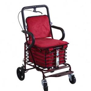 便携家用老年人买菜手拉车可推可坐老人可折叠助步车四轮购物推车