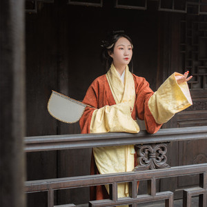 佛伦汉服福袋马王堆单绕曲裾女《冉觅》接来料秦汉非影楼古装戏曲