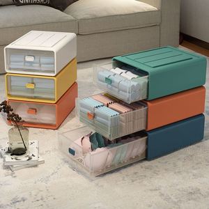 家用整理神器抽拉式收纳箱分格收纳柜内裤袜子收纳盒二合一分隔