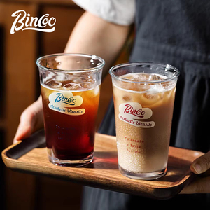 Bincoo玻璃咖啡杯精致家用冰美式杯子dirty高颜值拿铁杯冷饮水杯