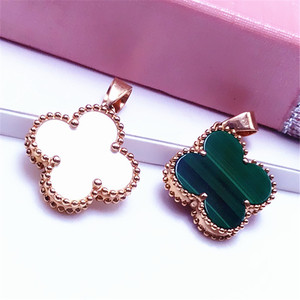 名媛珠宝俄罗斯585紫金吊坠彩金14k玫瑰金双面四叶草吊坠经典百搭