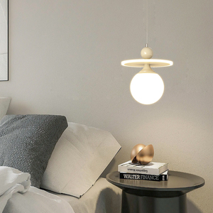 卧室吊灯高级感北欧风艺术温馨床头灯个性复古玻璃圆球家用氛围灯