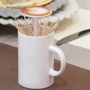 创意奶茶咖啡杯牙签盒安雅高档欧式手按压式自动牙签罐筒客厅餐厅