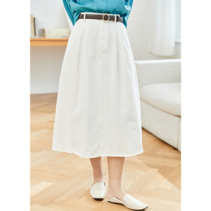 半身裙女白色纯棉