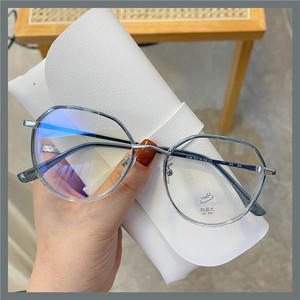 超轻雾霾蓝近视眼镜框女抗蓝光防辐射可配有度数素颜显脸小护眼睛