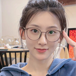 茶色眼镜近视女可配有度数防蓝光圆框透明素颜眼睛框镜架超轻大框