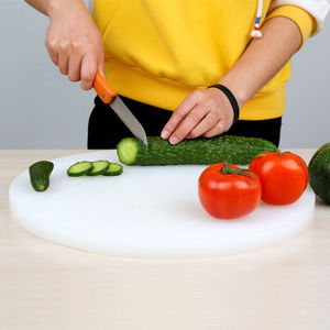 白色塑料圆形切菜板pe圆形塑料菜墩酒店塑料砧板40cm*8cm【酒店肉