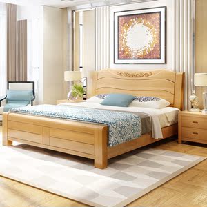 实木床双人床1.8米1.5米床架主卧家用卧室成人大自然榉木厂家直销