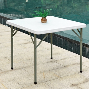 不锈钢折叠方桌四方桌可折叠桌正方形桌子连体餐桌新型铝合金小桌
