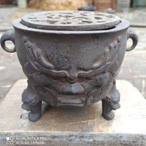 复古怀旧铸铁铁器兽面火炉茶室利器煮茶炉，摆放茶室，使用方便