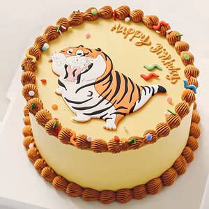 软胶小老虎蛋糕装饰虎年烘焙摆件百变小胖虎新年蛋糕配件软胶老虎