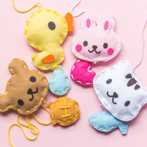 手工diy编织玩偶材料包套装缝纫不织布动物娃娃女孩玩具幼儿聚子