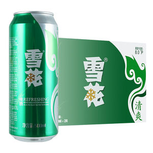 雪花啤酒清爽拉罐500ml*24罐整箱国产拉格啤酒麦芽酿制多种规格