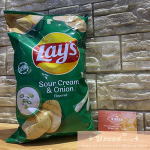 lays sour cream&onion chips 美国 乐事酸奶洋葱味薯片