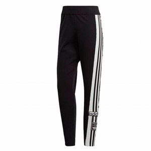 adidas三叶草 杨颖同款 三条纹侧排扣 休闲长裤 运动纽扣裤dh4558
