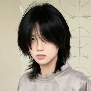 鲻鱼头假发男女通用短发中分日系武士头假发套网红韩版自然全头套