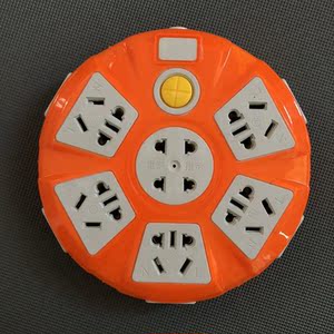 多功能usb圆盘插座面板多插孔板带线排插学生圆形宿舍充电延长线