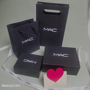 专柜正品mac/魅可手提袋子口红盒子香水盒眼影粉底液盒丝带手提袋