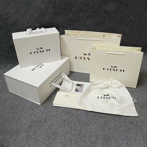 美国奥莱coach蔻驰高档纸袋女包包装盒包包礼品盒防尘袋手提袋子