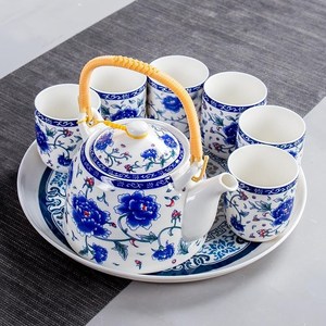 三合一办公室古代陶瓷茶具套装家用新中式茶几古典中国风耐热杯具