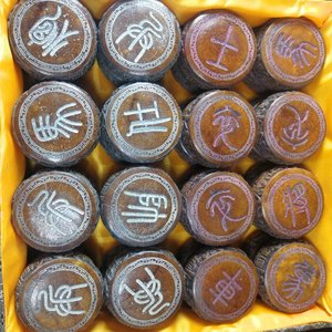 旧藏老仿犀牛角象棋摆件古玩古董古玩杂项老货老物件农村收淘,尺