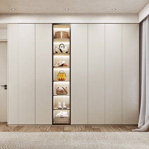 轻奢玻璃门衣柜家用卧室成品一门到顶整体大衣橱定制极简组合家具