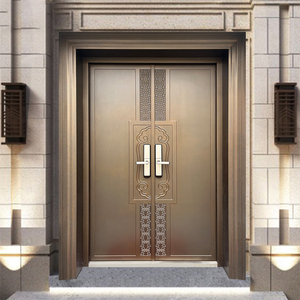 别墅大门双开门铸铝门进户门防爆防盗门家用对开子母门入户门定制