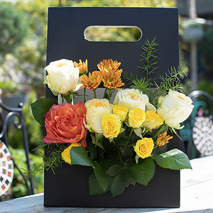 花影手提花篮盒沙龙手提纸盒折叠插花盒花艺鲜花礼盒花材用品