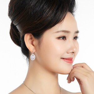 天然淡水真珍珠妈妈款耳环满钻女纯银耳钉气质耳饰品母亲节礼物