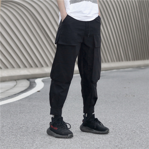 soldixz 秋搭配yeezy350矮个子九分宽松多口袋机能风休闲工装裤男