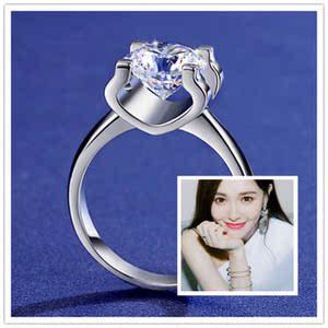 唐嫣同款钻戒纯银