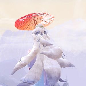 剑网3/剑三一代狐狸毛披风千秋岁·皎灵素媚