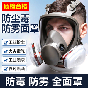 高级防毒口罩面具全面罩生化护目镜化工厂喷涂喷漆用滤毒盒活性炭