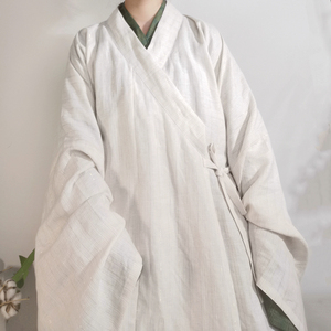 旧时光#澜风伏雨 宋制交领单衫长衫亚麻汉服男 国风复古日常春秋