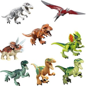 兼容乐高侏罗纪恐龙霸王龙阔耳三角翼迅猛伶盗龙儿童组装积木玩具