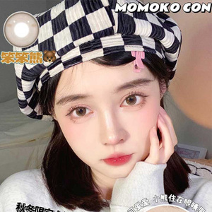 momoko美瞳笨笨熊懒懒熊大直径年抛zb棕色蓝色可爱学生韩国正品tf