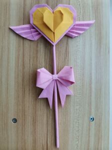 手工折纸成品diy天使爱心仙女魔法棒拉花双心合璧魔法棒送女友