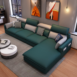 布艺沙发客厅现代简约免洗科技布大小户型2.5米意式极简乳胶沙发